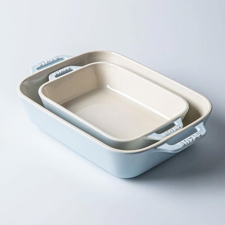 法国STAUB珐宝 陶瓷烘焙烤盘 马卡龙色 2件套/蓝色 3