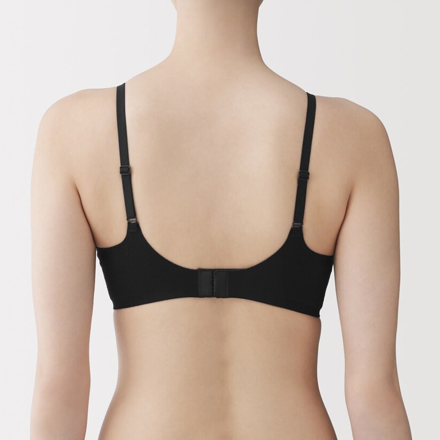 【日本直邮】 日本 MUJI 无印良品 无印良品 女士 无钢圈贴合支撑文胸 黑色XL码