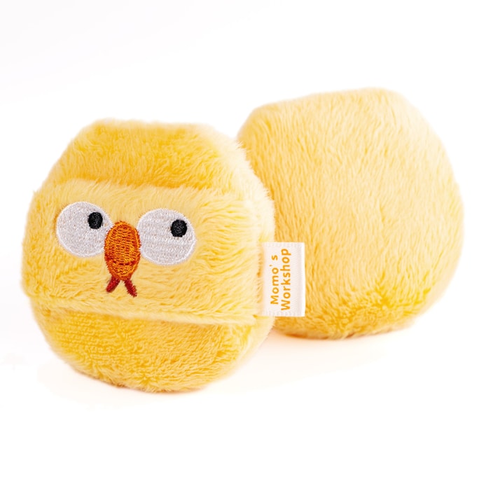 毛吉吉【小鸡长毛绒便携粉扑】双收纳防丢套装58mm适配所有散粉盒翻缝工艺不脱毛(含波珠链+硬壳盒)一枚装