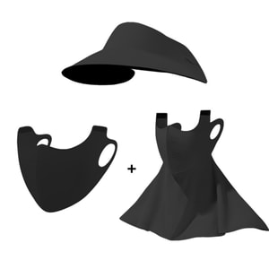 【中国直送】HSPM アイスシルク フルフェイス 日焼け止めマスク UVカット フェイスキニ サンハットマスク ダークブラック 1枚