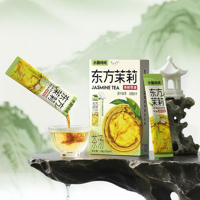 水獭吨吨 东方茉莉 茶鲜萃液 七窨茉莉花茶汤 6包入 150g【0糖0卡】【加奶DIY茉莉绝弦奶茶】