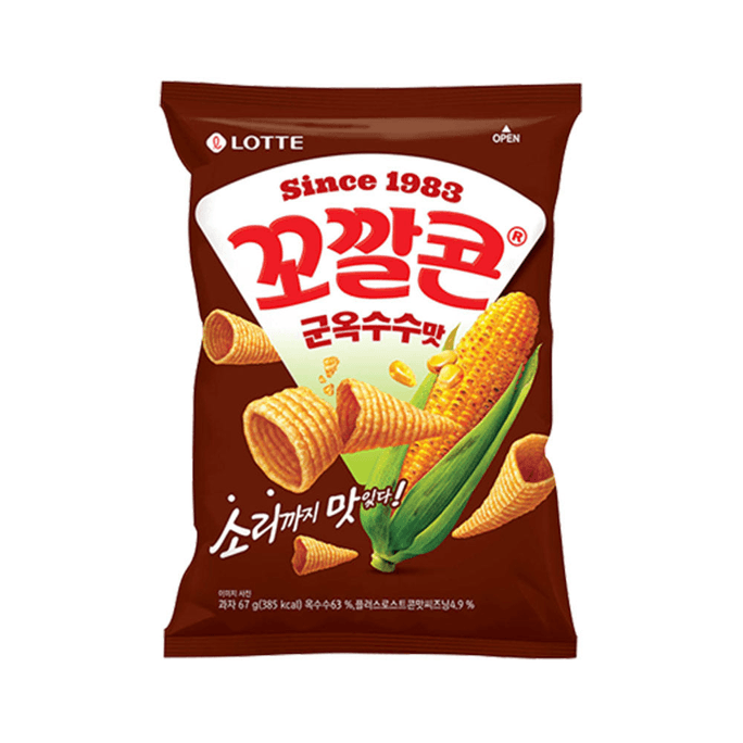 韩国LOTTE Korea乐天 Kkokkalcorn 烤玉米味 67g