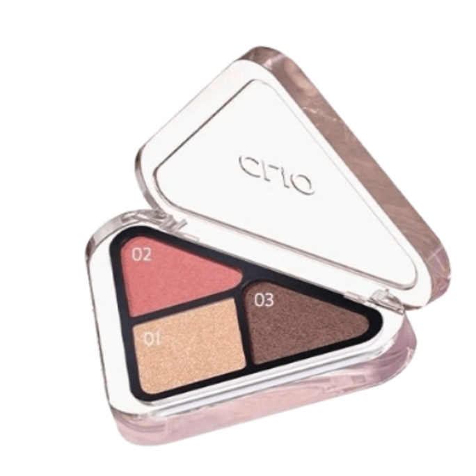 韓國CLIO珂萊歐 三角3色眼影盤 #02 Rose Closer 1.5g