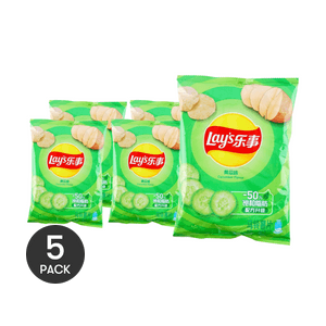 Cucumber Potato Chips, 2.46oz*5【Value Pack】