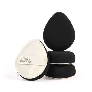 Maojiji ローズシリーズ パウダーパフ エアマシュマロ メイクアップスポンジ パウダーパフ サテンテクスチャ ホワイト 卵型デザイン 4mm 高密度ルビーセル素材 硬くて肌に優しい 素早いメイクアップ効果 よりしっかり、よりカバー力アップ 2個入り 速乾性/弱流動性ファンデーション製品に適しています