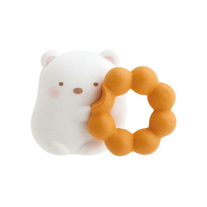 SAN-X Corner Creature Donut Flocked Ornament White Bear