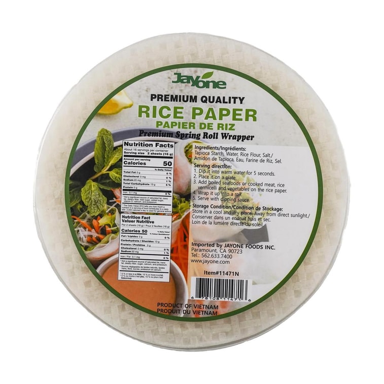 Rice Paper - Premium Spring Roll Wrapper, 8.7 in, 8.81 oz【Gluten Free, GMO Free】 12