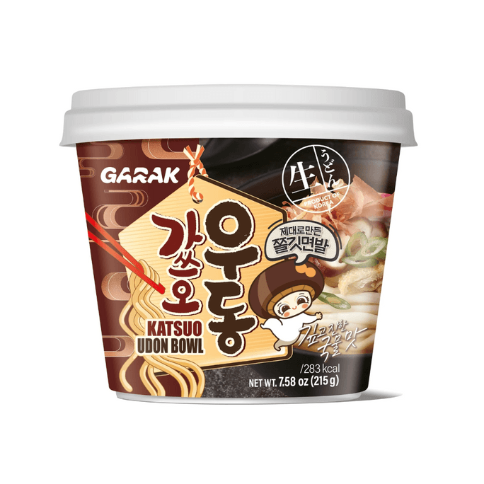 Garak Katsuo Udon Bowl | Udon Noodles Thick & Chewy | Instant Meal | 7.58 oz