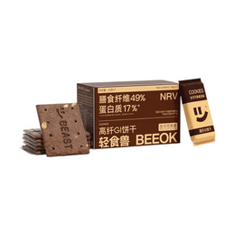 轻食兽 代餐饼干 全麦粗粮低GI 办公室解馋饱腹健身小零食品 98%膳食纤维 24g*7包/盒  #生可可燕麦 早餐饱腹 无糖精【专业慢升糖 远离糖负担】