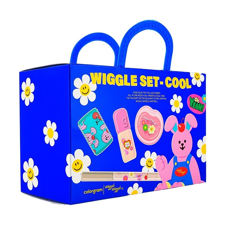 누드 블러 틴트 위글 위글 세트, #02 쿨 바스켓 - 틴트 #06 + 블러셔 #12 + 애교살 메이커 #02 + 헤어롤 10