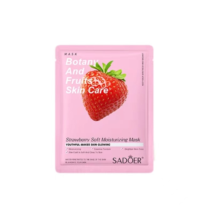 Botanical Facial Mask Hydration Boost Soothe Nourish Calming - Strawberry 10Sheets