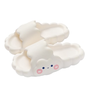 【中国直邮】RAMBLE 踩屎感面包拖鞋 白色38-39码(建议选大一码) 夏季外穿 洗澡防滑软底云朵拖鞋