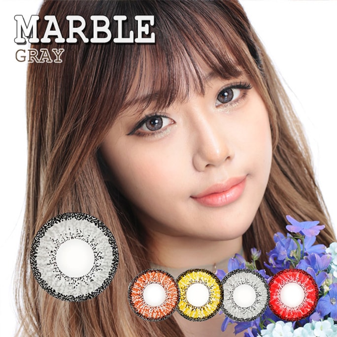 【韓國直郵】GeeenieGirls 年拋 Marble系列 #灰色 14.2mm 2pcs 0