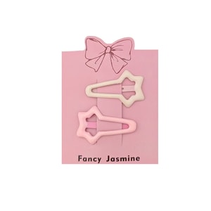 Milk fufu Star Hair clips, sweet cream Dreamy star hair clips, a must-have dreamy hair accessory for sweet girls, 1 pair in yellow and pink
