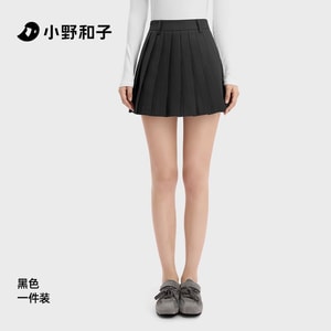 【中国直送】Kazuko Ono レディース プリーツスカート 秋冬 ミドル丈 Aライン ショートスカート ブラック Mサイズ (1枚)