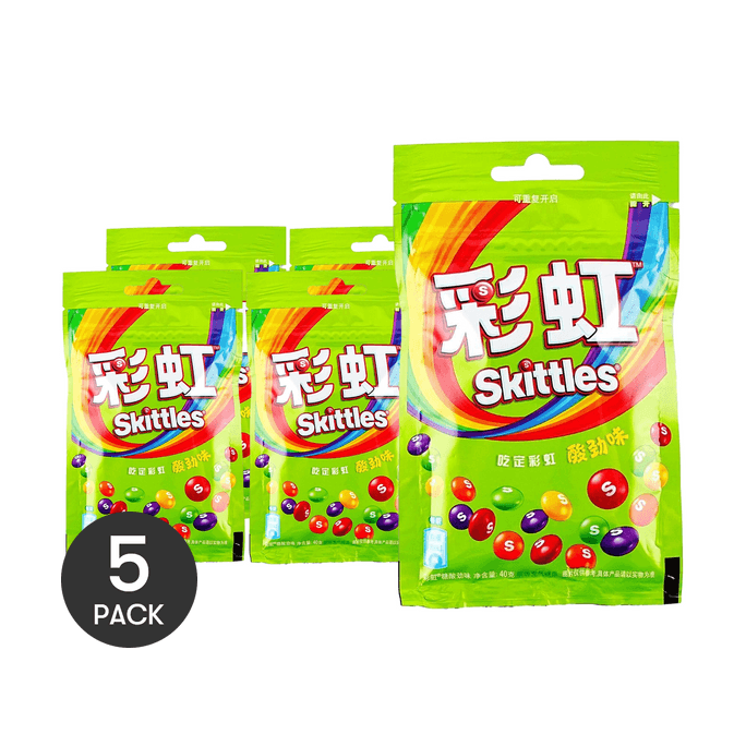 彩虹糖 脆皮软糖 酸劲味 40g *5【5份超值装】