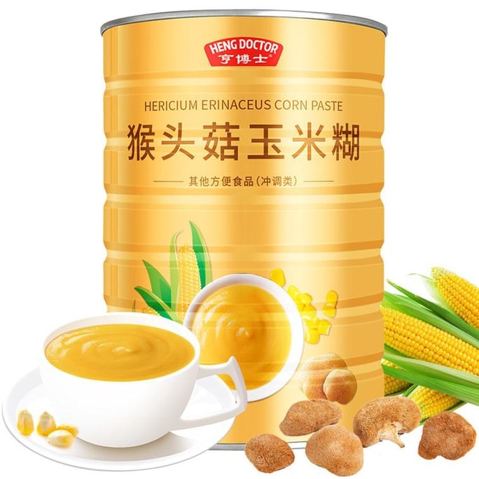[중국 직통메일] 헹 박사의 아침식사 대용 노루궁뎅이 버섯 폴렌타 500g/캔 면역력 강화 및 위장 건강에 도움