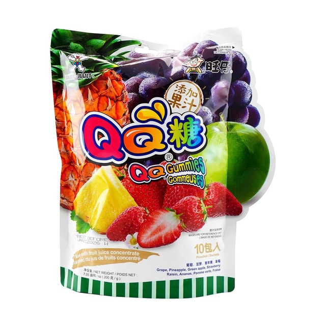 WANT WANT QQ ジューシーフルーツグミ詰め合わせ - 10個入り、7.05 WANT WANT QQ ジューシーフルーツグミ詰め合わせ - 10個入り、7.05