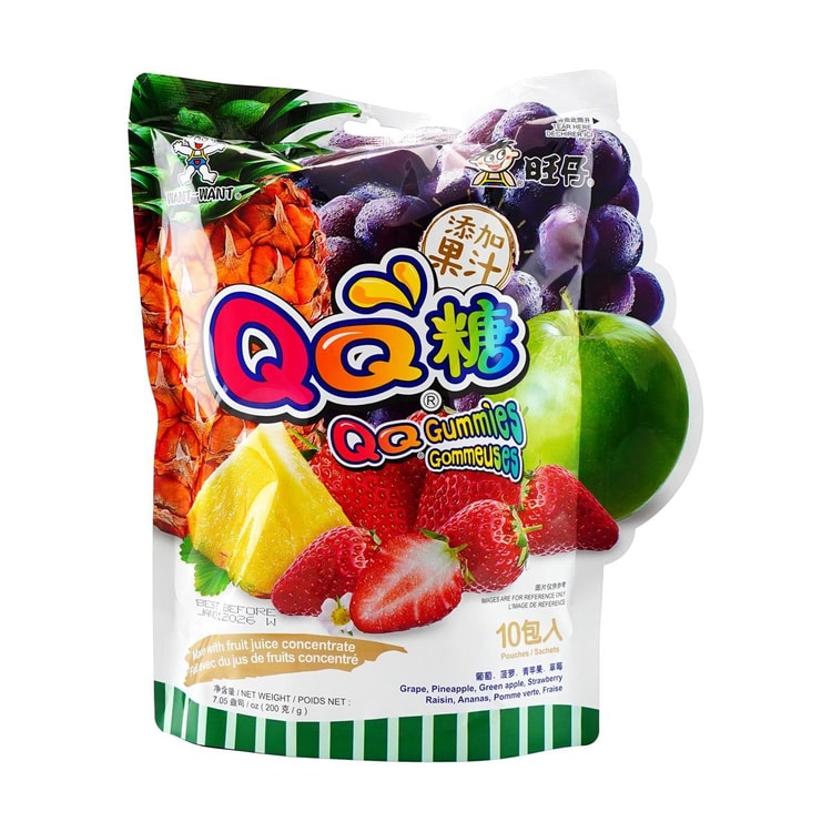 WANT WANT QQ Juicy Fruit Gummy Assortment -, 10 Pack, 7.05 oz