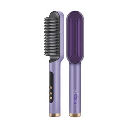 Heated Hair Styling Brush Straightener purple KD380K