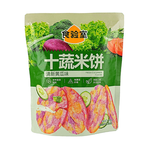 食验室 十蔬米饼清新黄瓜味 70g【非油炸】【高膳食纤维】
