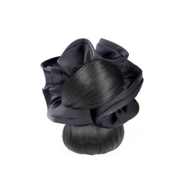 【中国直邮】 HSPM 新款假发丸子头女抓夹低扎氛围花苞头盘发神器 黑发圈花苞抓夹 自然黑 1个