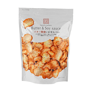 Butter Soy Sauce Squid Senbei 3.17oz【Salty and Sweet】【Crispy and Rich】