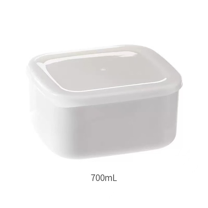 Fasola 700ML食品保鲜收纳盒 厨房防尘防潮密封盒 冰箱带盖分装盒 700ML 白色