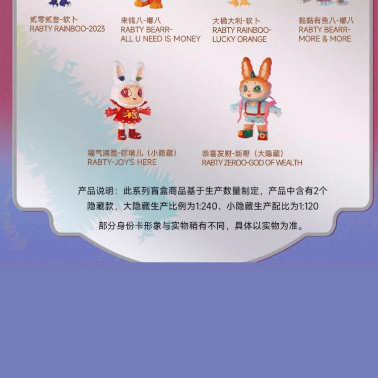 Agan Agan Rabbit Zero Rabbit Triple Blind Box Single Trendy