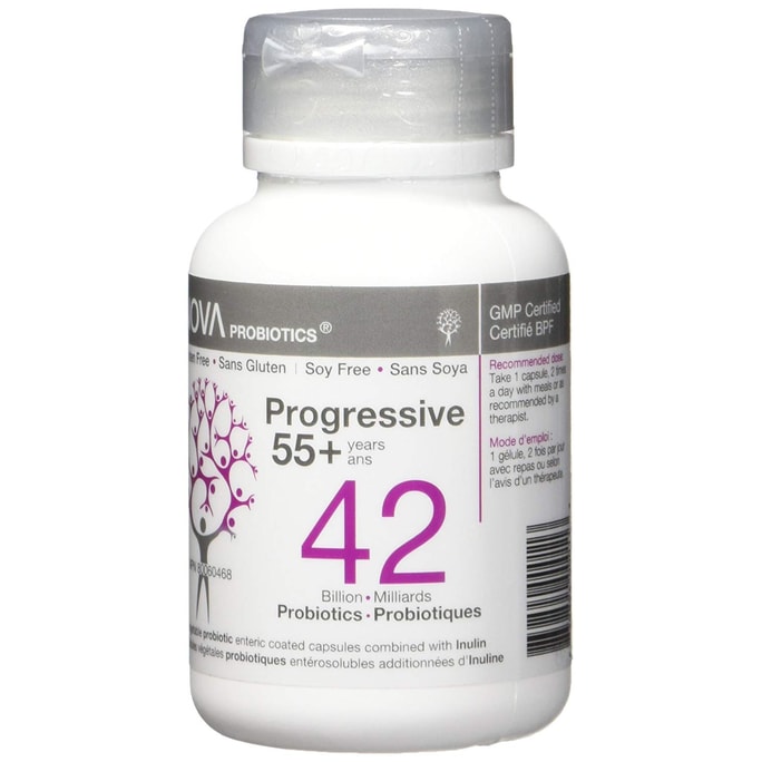 NOVA PROBIOTICS Multi-Strain Progressive 55+  42 Billion Probiotics per Capsule-60 VCaps