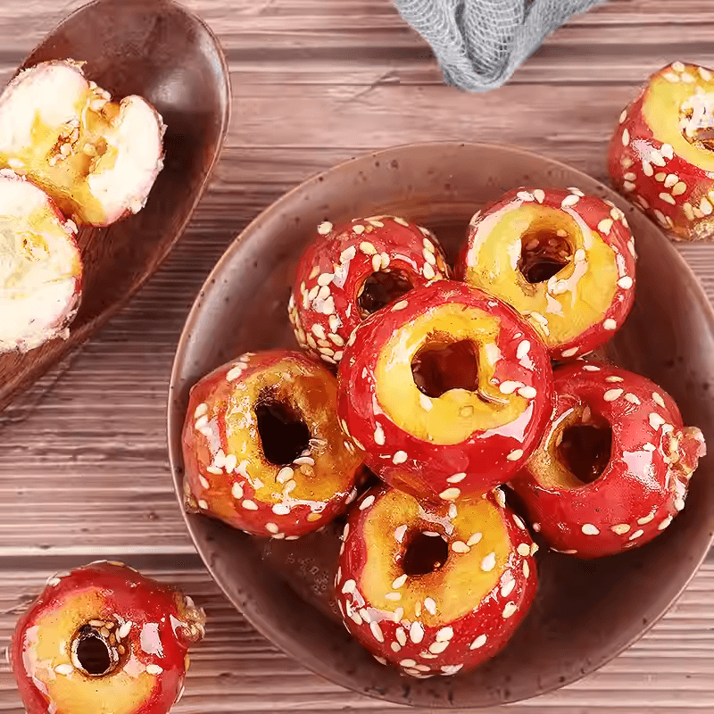  老街口 冰糖葫蘆老北京特產空心山楂球果兒童零食獨立小包80g*2袋