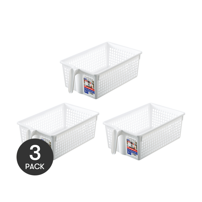 【Value Pack】White Storage Basket 199×340×116Hmm*3