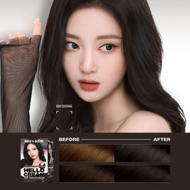 HELLO CREAM Double Coverage Hair Color Cream Gray Hair Cover Dye #3DAB Dark Ash Brown, 4.23 oz.