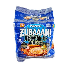 Zubaaan! Pork Bone and Seafood Chinese Noodles - Instant Ramen Noodle, 3 Packs, 12.38oz