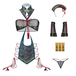 Fun Lingerie Sexy Cosplay Halter Dress Black Blue One Size