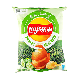 大陆版LAY'S乐事 春收马铃薯片 清新黄瓜味 70g