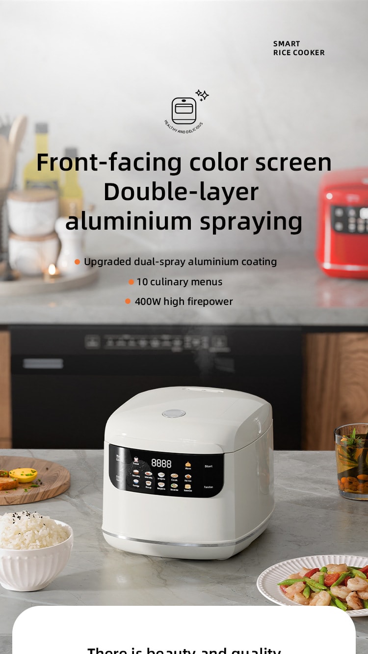 力好佳 电饭煲智能家用电饭锅多功能定时预约煮饭锅不沾内胆 白色 1台