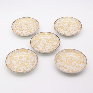 日本 KUTANIYAKI 九谷烧 白点纹 小碟 5件套