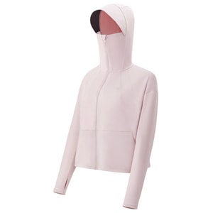 蕉下 防曬99.9% 女士冰感披肩防曬衣 芋灰粉S碼 大帽簷防曬服 UPF50+ 透氣通風