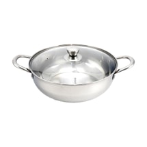 Haobangshou Stainless Steel S - shaped Double - flavor Hot Pot, Divided into Plain and Spicy Compartments, 28cm