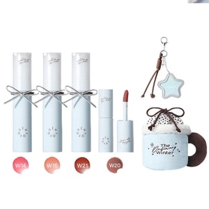 Snow Top Series Water Mist Matte Lip Glaze Set 3pcs W21 W14 W15 Non-stick Cup No-makeup Lipstick Free Snow Top Cup + Star Pendant |  Direct Shipping