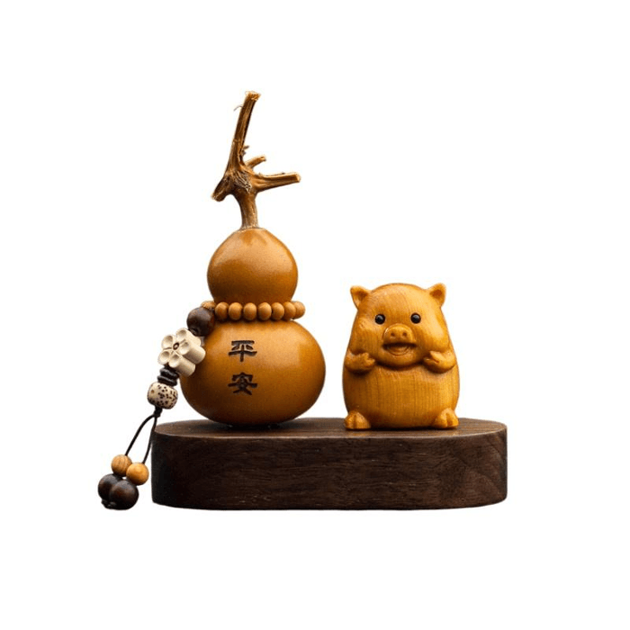 Natural Cliff Cypress Zodiac Car Ornament Gourd Decoration Aromatherapy High End Chinese Gift Pig Approximately 81g