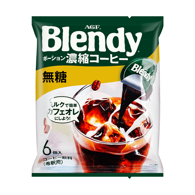 日本AGF Blendy濃縮膠囊咖啡 美式黑咖液 無糖 6枚裝 108g