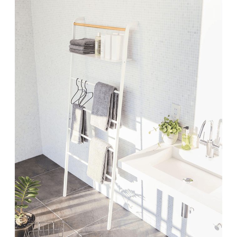 Leaning Storage Ladder With Shelf (63 H) - Steel Black 3