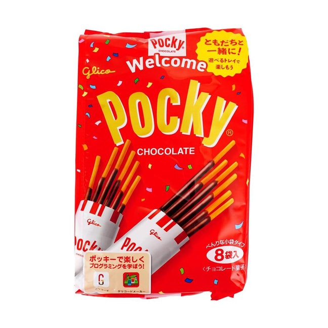 Japanese Chocolate Pocky Cookie Sticks - 8 Packs, 101.6g