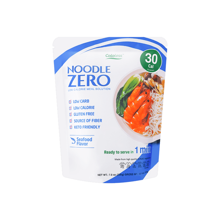 浓香海味】Noodle Zero 魔芋面经典海鲜味220g【低卡低碳水】【热水泡