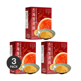 不等 香辣蟹黄面 苏式大闸蟹拌面方便面拉面 198g*3【0香精0防腐剂0蛋黄】【超值3份装】