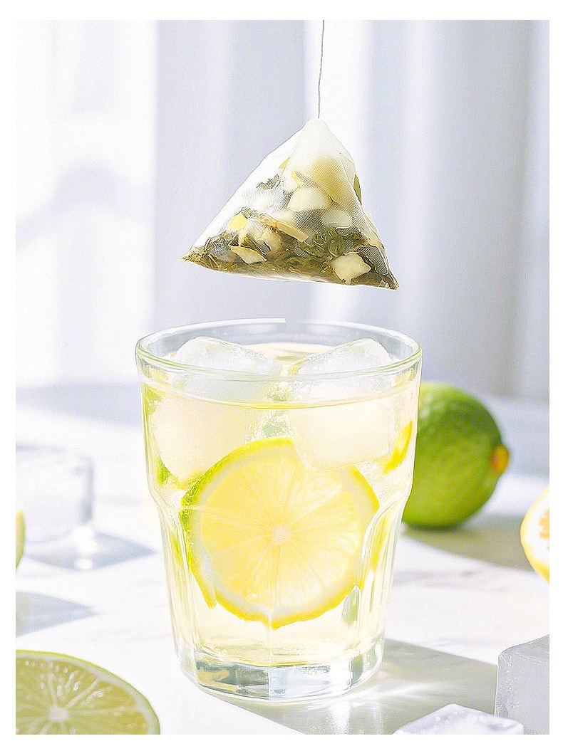 【中国直邮】 谯韵堂 薄荷青桔柠檬茶量贩装三角包冻干冰吸柠檬薄荷茶柠檬水100g/袋