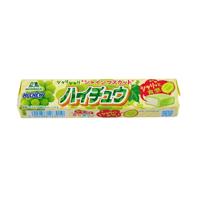 日本MORINAGA 森永 HI-CHEW嗨啾 陽光玫瑰葡萄果汁軟糖 12粒入