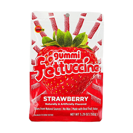 日本BOURBON波路梦  FETTUCCINE意面长条软糖 草莓味 150g【Q弹耐嚼】【含真实果汁】【日本便利店爆款】